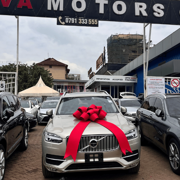red car ribbon on a car