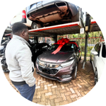 looking At a car ribbon placed on a car